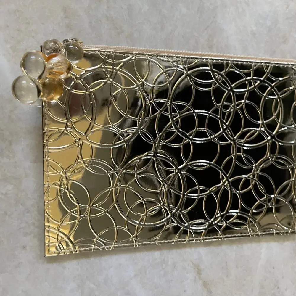 MAC Gold cosmetic pouch NEW